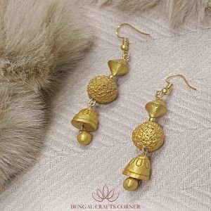 Golden Dangling Terracotta Jhumka