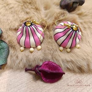 White and Pink - Terracotta Jhumkas