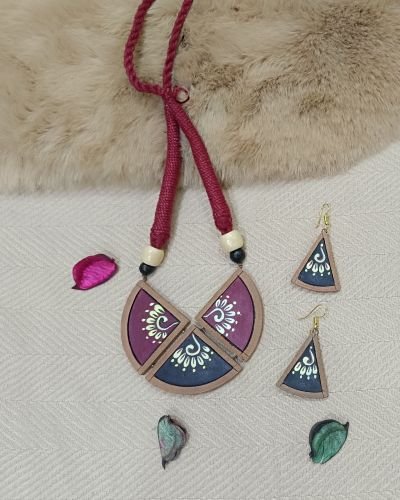 Hand-Painted Terracotta Jewelry Set